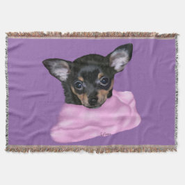 Zwart en bruin Chihuahua Puppy Deken