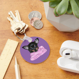Zwart en bruin Chihuahua Puppy Sleutelhanger