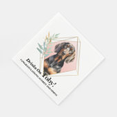 Zwart en bruin Coonhound bruiloft servetten met ho (Hoek)