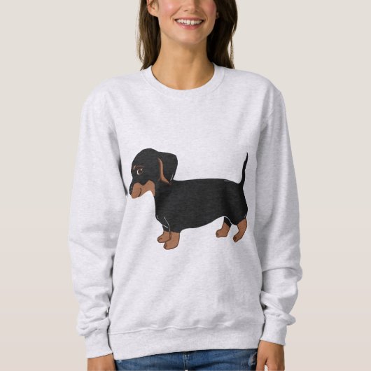 Zwart en bruin Dachshund Vrouw Trui (Voorkant)