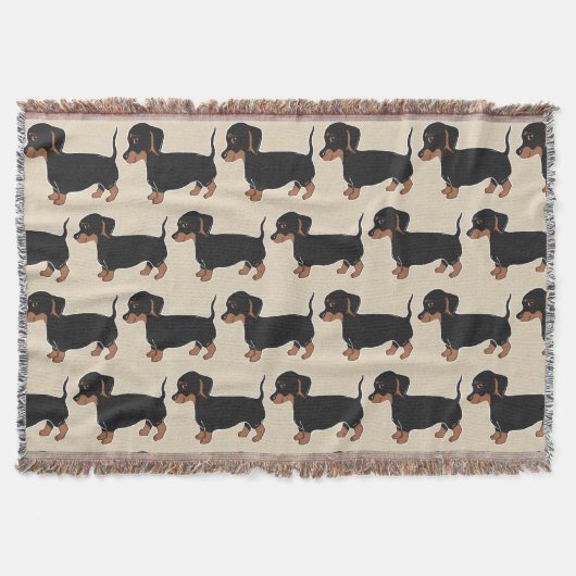 Zwart en bruin Dachshunds Patroondedij Blanket Deken (Voorkant)