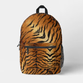 Zwart en bruin dierenstrepen Wild Tiger Print Bedrukte Rugzak (Voorkant)