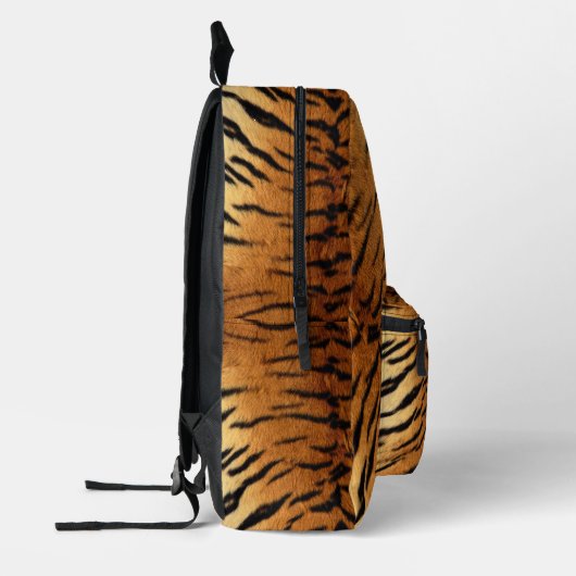 Zwart en bruin dierenstrepen Wild Tiger Print Bedrukte Rugzak (Links)