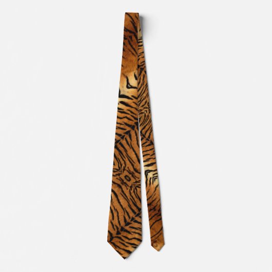 Zwart en bruin dierenstrepen Wild Tiger Print Stropdas (Voorkant)