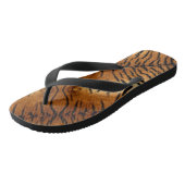 Zwart en bruin dierenstrepen Wild Tiger Print Teenslippers (Schuin)
