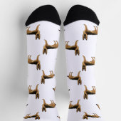 Zwart en bruin Duits herder cartoon hond patroon Sokken (Top)