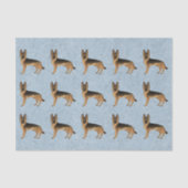 Zwart en bruin Duits herder cartoon hond patroon Tissuepapier (Voorkant)