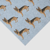 Zwart en bruin Duits herder cartoon hond patroon Tissuepapier (Detail)