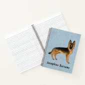 Zwart en bruin Duits herder en aangepaste tekst bl Notitieboek (Binnen)