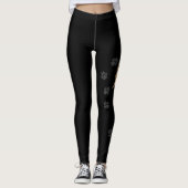 Zwart en bruin Duits herder hond met poten zwart Leggings (Voorkant)