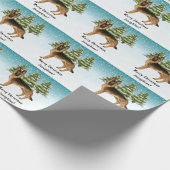 Zwart en bruin Duits herdershond Winterbos Cadeaupapier (Hoek)