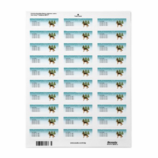 Zwart en bruin Duits herdershond Winterbos Etiket (Full Sheet)