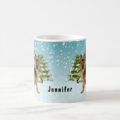 Zwart en bruin Duits herdershond Winterbos Koffiemok (Center)