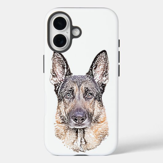 Zwart en bruin Duits herdersportret Case-Mate iPhone Case (Achterkant)
