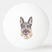 Zwart en bruin Duits herdersportret Pingpongbal (Voorkant)