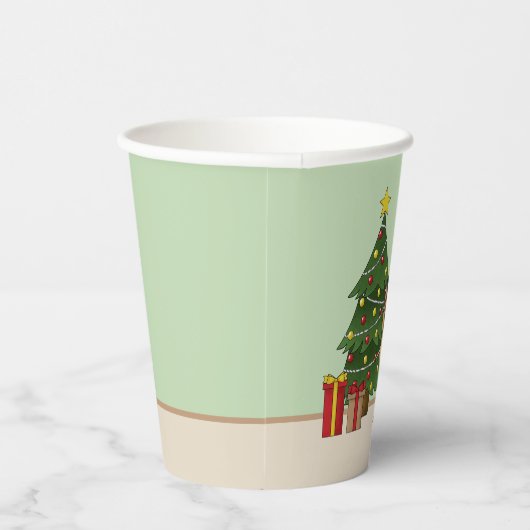 Zwart en bruin Duitse herder en een kerstboom Papieren Bekers (Rechts)