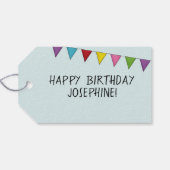 Zwart en bruin Duitse herder kleurrijke verjaardag Cadeaulabel (Achterkant Horizontaal)