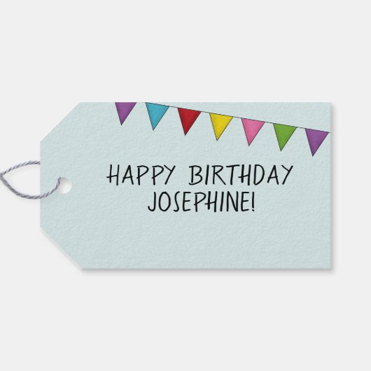 Zwart en bruin Duitse herder kleurrijke verjaardag Cadeaulabel (Achterkant Horizontaal)