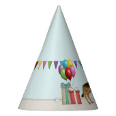 Zwart en bruin Duitse herder kleurrijke verjaardag Feesthoedjes (Links)