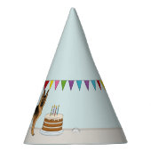 Zwart en bruin Duitse herder kleurrijke verjaardag Feesthoedjes (Rechts)