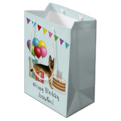Zwart en bruin Duitse herder kleurrijke verjaardag Medium Cadeauzakje (Achterkant Gekanteld)