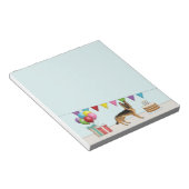 Zwart en bruin Duitse herder kleurrijke verjaardag Notitieblok (Schuin)