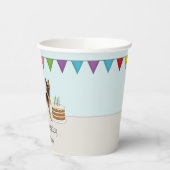 Zwart en bruin Duitse herder kleurrijke verjaardag Papieren Bekers (Links)