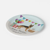 Zwart en bruin Duitse herder kleurrijke verjaardag Papieren Bordje (Gekanteld)