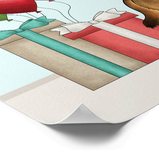 Zwart en bruin Duitse herder kleurrijke verjaardag Poster (Hoek)