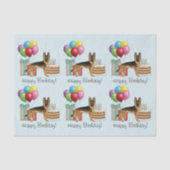 Zwart en bruin Duitse herder kleurrijke verjaardag Tissuepapier (Voorkant)