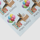 Zwart en bruin Duitse herder kleurrijke verjaardag Tissuepapier (Detail)