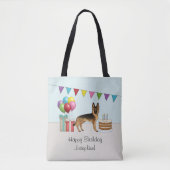 Zwart en bruin Duitse herder kleurrijke verjaardag Tote Bag (Voorkant)