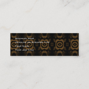 Zwart en bruin Floral Patroonontwerp. Mini Visitekaartje