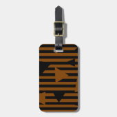 Zwart en bruin gepersonaliseerd bagagelabel (Voorkant verticaal)
