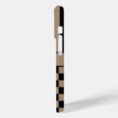 Zwart en bruin geruit gestreept gepersonaliseerd Case-Mate iPhone case (Achterkant / Links)