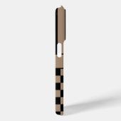 Zwart en bruin geruit gestreept gepersonaliseerd Case-Mate iPhone case (Achterkant / Rechts)