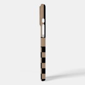 Zwart en bruin geruit gestreept gepersonaliseerd Case-Mate iPhone case (Achterkant / Links)