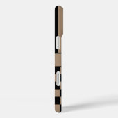 Zwart en bruin geruit gestreept gepersonaliseerd Case-Mate iPhone case (Achterkant / Rechts)