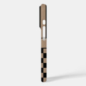 Zwart en bruin geruit gestreept gepersonaliseerd Case-Mate iPhone case (Achterkant / Links)