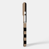 Zwart en bruin geruit gestreept gepersonaliseerd Case-Mate iPhone case (Achterkant / Links)