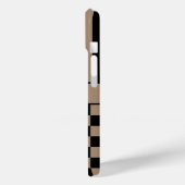 Zwart en bruin geruit gestreept gepersonaliseerd Case-Mate iPhone case (Achterkant / Links)