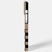 Zwart en bruin geruit gestreept gepersonaliseerd h Case-Mate iPhone case (Achterkant / Links)