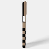 Zwart en bruin geruit gestreept gepersonaliseerd h Case-Mate iPhone case (Achterkant / Rechts)