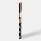 Zwart en bruin geruit gestreepte gepersonaliseerde Case-Mate iPhone case (Achterkant / Rechts)