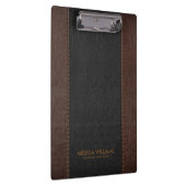 Zwart en bruin gestikt faux leer klembord (Rechts)