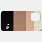 Zwart en Bruin Gestreepte Persoonlijke Initialen Case-Mate iPhone Case (Achterkant (horizontaal))