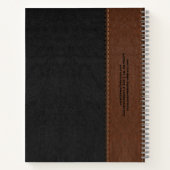 Zwart en Bruin  Leather Aged Look Notitieboek (Achterkant)