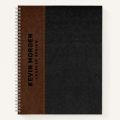 Zwart en Bruin  Leather Aged Look Notitieboek (Voorkant)