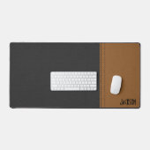 Zwart en bruin leer bureaumat (Keyboard & Muis)