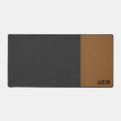 Zwart en bruin leer bureaumat (Voorkant)